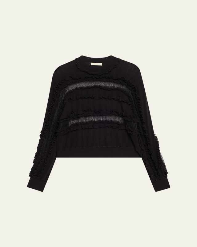 Demma Ruffled Fine-Knit Sweater